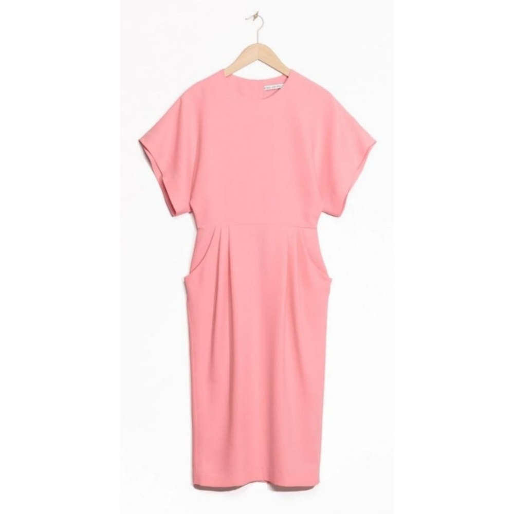 & Other Stories Pink Midi Dress Open Back